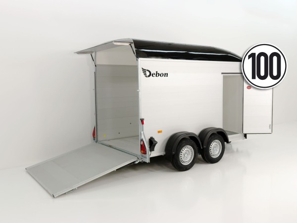 Debon Kofferanhänger C500 163x300cm H:200cm 2,0t|Alu|Polybug|Tür|schwarz